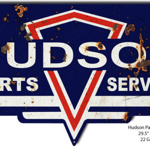 Hudson Parts Laser Cut Out Gas Station Metal Sign 19x29.5
