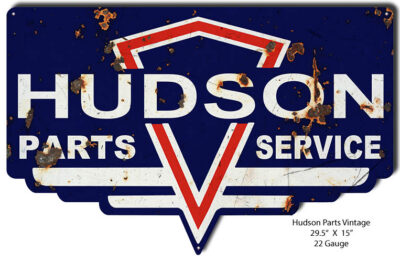 Hudson Parts Laser Cut Out Gas Station Metal Sign 19x29.5