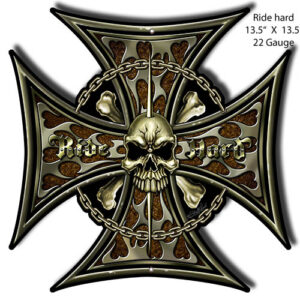 Ride Hard Cut Out By Steve McDonald Metal Sign 13.5x13.5