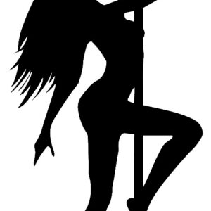 Stripper Pole Girl Laser Cut Out Wall Décor Silhouette Metal Sign 13x29