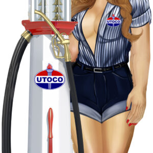 Pin Up UTOCO Girl Gas Pump Reproduction Sign
