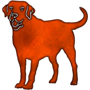 Labrador Retriever Dog Cut Out Faux Copper Finish Metal Sign
