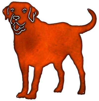 Labrador Retriever Dog Cut Out Faux Copper Finish Metal Sign