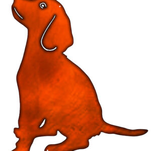 Puppy Laser Cut Out Faux Copper Finish Metal Sign