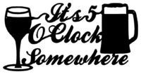 5 O clock Cocktail Cut Out Wall Décor Silhouette Metal Sign