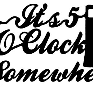 5 O clock Cocktail Cut Out Wall Décor Silhouette Metal Sign