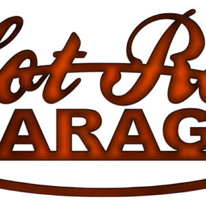 Hot Rod Garage Cut Out Faux Copper Finish Metal Sign 10.5x23.5