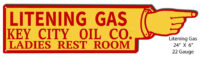 Litening Gas Ladies Restroom Cut Out Garage Metal Sign 6x24