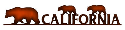 California Bears Cut Out Faux Copper Finish Metal Sign