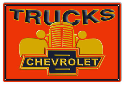Chevrolet Trucks Garage Shop Man Cave Metal Sign