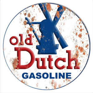Old Dutch Gasoline Reproduction Large Vintage Metal Sign