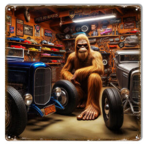 Big Foot Garage Metal Sign