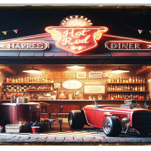 Hot Rod Diner 12x18 Metal Sign