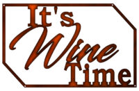 Wine Time Cut Out Wall Decor Faux Copper Finish Metal Sign