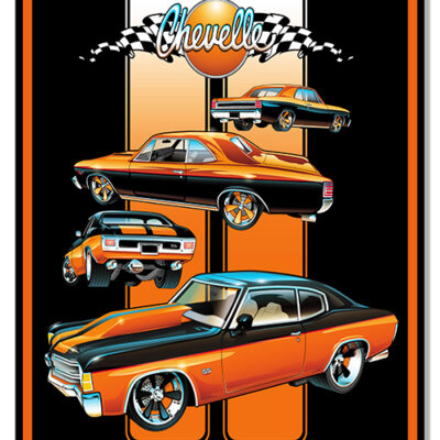 Chevelle Hot Rod Garage Shop Metal Sign By Bernard Oliver