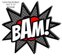 BAM Comic Pop Art Laser Cut Out Wall Art Metal Sign