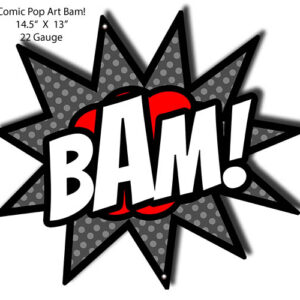 BAM Comic Pop Art Laser Cut Out Wall Art Metal Sign