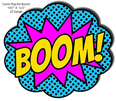 BOOM Comic Pop Art Laser Cut Out Wall Art Metal Sign