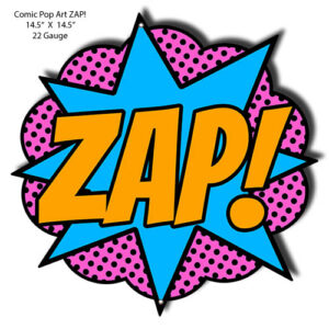 ZAP Comic Pop Art Laser Cut Out Nostalgic Metal Sign
