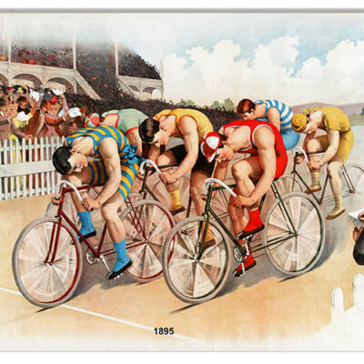 Bicycle Race Year 1895 Reproduction Garage Art Metal Sign 12x18