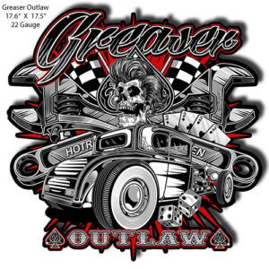 Greaser Outlaw Cut Out Hot Rod Garage Art Metal Sign 17.5x17.6