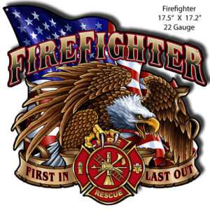 Firefighter First Responders Cut Out Wall Art Metal Sign