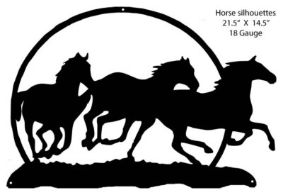 Wild Horses Silhouette Wall Decor Laser Cut Out Metal Sign