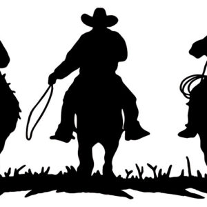 Cowboys Laser Cut Out Silhouette Wall Art Metal Sign