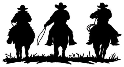 Cowboys Laser Cut Out Silhouette Wall Art Metal Sign