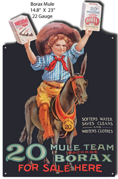 Borax Mule Soap Laser Cut Out Nostalgic Wall Art Metal Sign