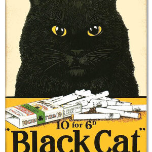 Black Cat Cigarette Reproduction Large Cigar Metal Sign