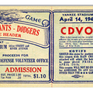 Yankee Giants Dodgers Ticket Reproduction Nostalgic Metal Sign