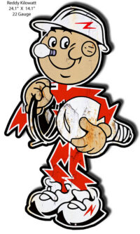 Reddy Kilowatt Cut Out Nostalgic Reproduction Metal Sign