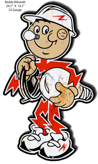 Reddy Kilowatt Cut Out Nostalgic Reproduction Metal Sign