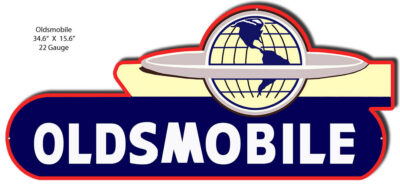 Oldsmobile Reproduction Cut Out Garage Shop Metal Sign