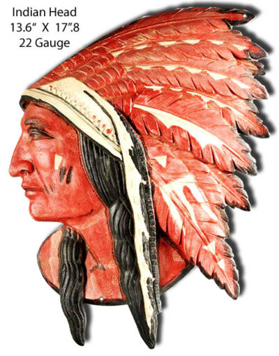 Indian Head Laser Cut Out Wall Art Man Cave Metal Sign