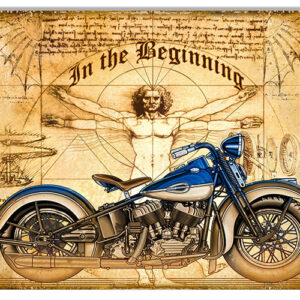 The Beginning Motorcycle Garage Shop Man Cave Metal Large Sign