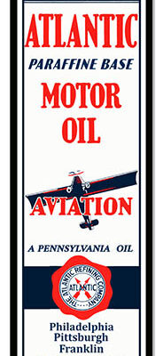 Atlantic Motor Oil Reproduction Aviation Metal Sign 6x18