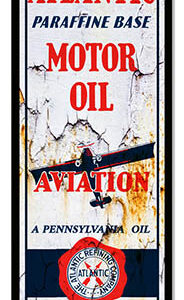 Motor Oil Atlantic Reproduction Aviation Vintage Metal Sign