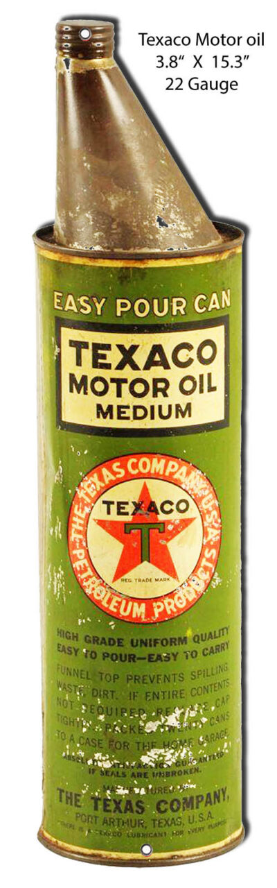 Texaco Motor Oil Cut Out Reproduction Garage Art Metal Sign