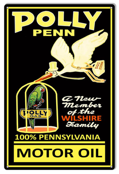 Polly Penn Motor Oil Reproduction Gas Station Metal Sign 12x18