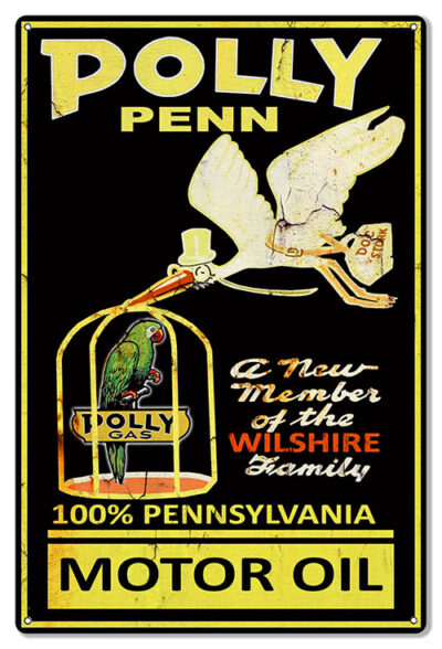 Polly Penn Motor Oil Reproduction Large Gas Station Metal Sign