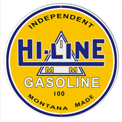 Hi Line Gasoline Reproduction Gas And Motor Oil Metal Sign