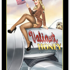 Aviation Nose Art Valiant Honey Pin Up Girl Large Metal Sign