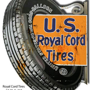 U.S Cord Tires Reproduction Cut Out Garage Art Metal Sign