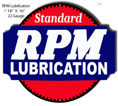 RPM Lubrication Cut Out Reproduction Gas Station Metal Sign