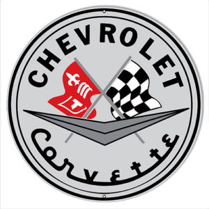 Chevrolet Corvette Reproduction Garage Metal Sign 30x30  Round