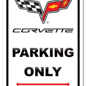 Corvette Parking Only Garage Shop Metal Sign