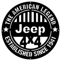 Jeep Legend Laser Cut Out Silhouette Wall Art Metal Sign