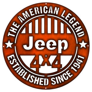 Jeep Legend Cut Out Faux Copper Finish Wall Art Metal Sign